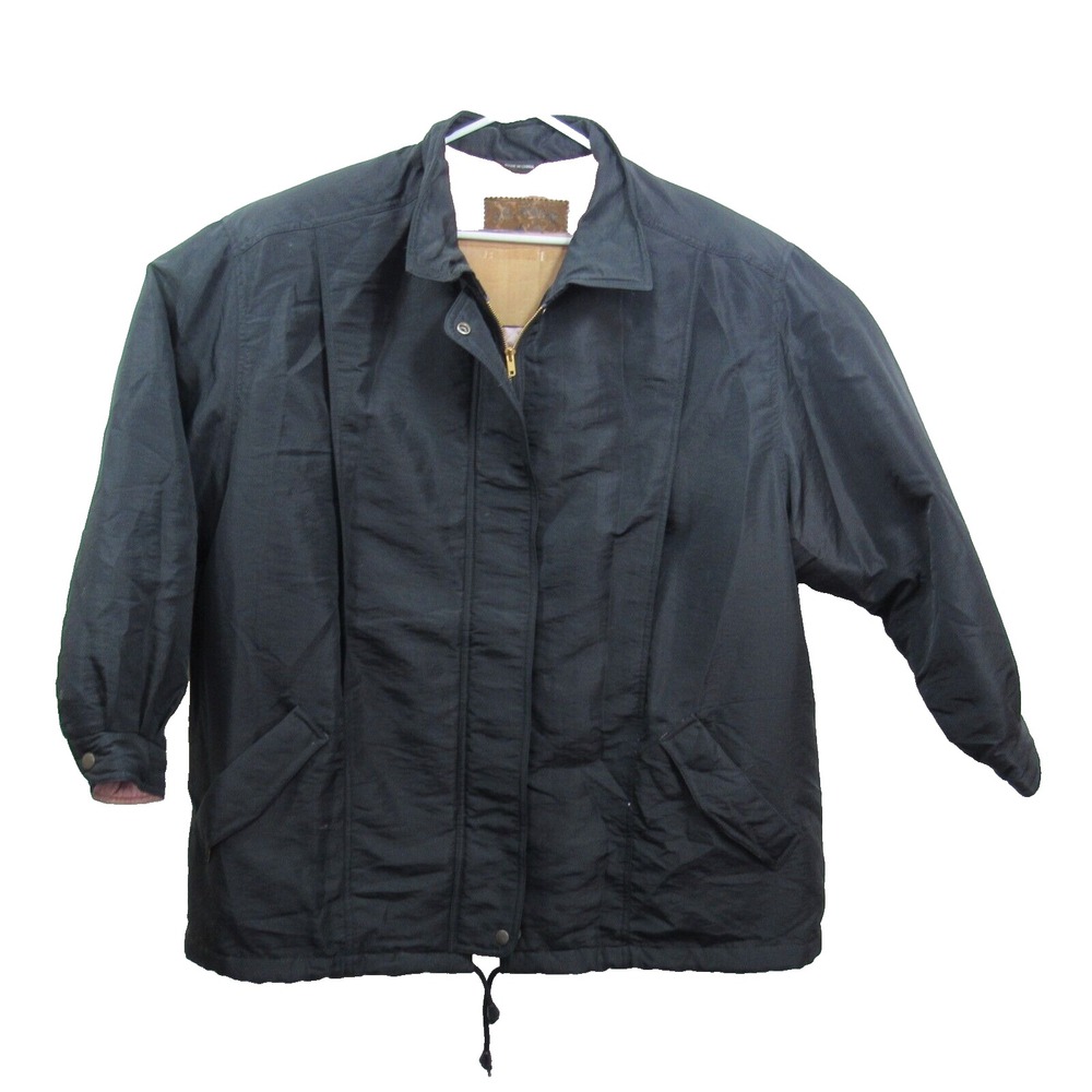 J.G. Hook Women 2X Black Parka Coat‎ missing detachable hood